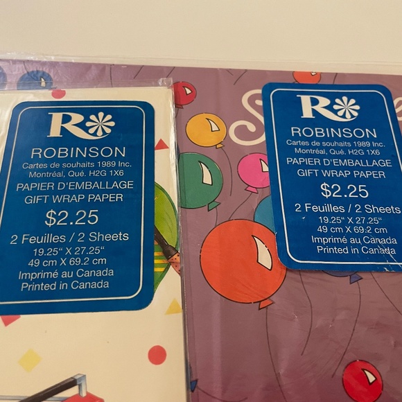 Vintage Gift Wrap Wrapping Paper - Set of 2 - 1989 - Picture 4 of 4